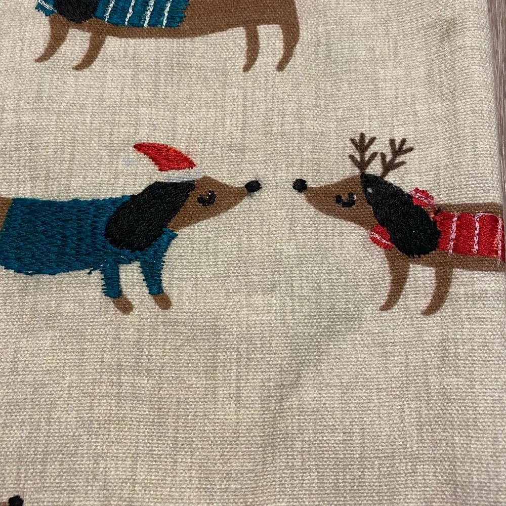 NEW West Elm Meri Meri Winter Dachshund Pillow Cover 20” Square- set of 2